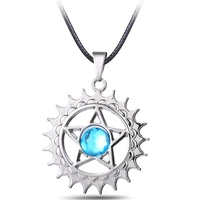 mj jewelry anime black butler demon contract blue crystal pendant necklace cosplay gifts jewelry