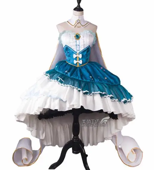 dress Новинка года; Лидер продаж; Карнавальный Костюм Vocaloid для девочек; костюм снежной Мику и снежной принцессы; синий костюм на Хэллоуин для женщин - Цвет: dress