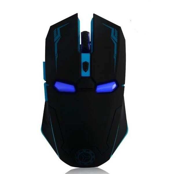 black with mouse pad KuWFi Железный человек Беспроводная игровая мышь 2,4G с USB нано-приемником для ноутбука, компьютера, Macbook, ноутбука, 3 dpi регулировки уровней - Цвет: black with mouse pad