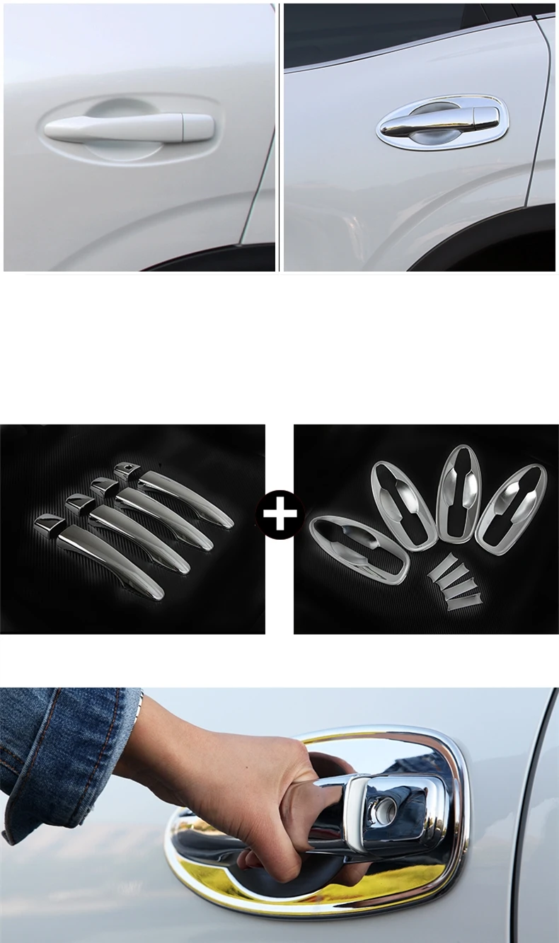 Для Renault Kadjar- форма автомобиля наружная Дверная ручка Крышка дверная чаша рамка отделка наклейка аксессуары Дверная чаша