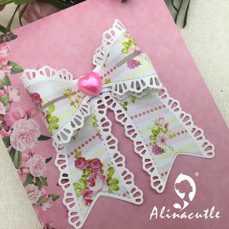 Металлические режущие штампы с кружевным краем alinacraft лук для скрапбукинга