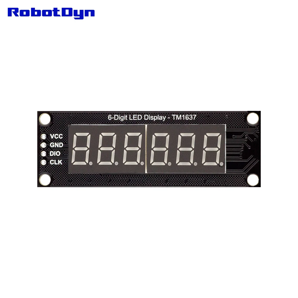 6-Digit LED 0.36" Display Tube (decimal) 7-segments WHITE TM1637 disp. size 46x14mm | Электронные компоненты и