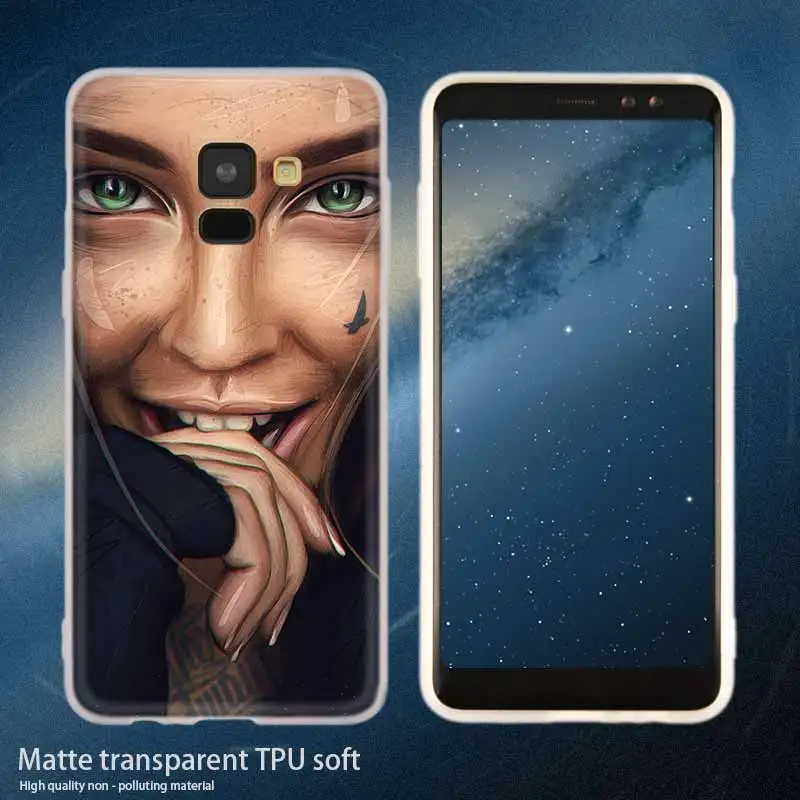 Silicone 2 Пикантные Длинные рукава татуировки для девочек Мягкая обложка чехол для телефона для samsung Galaxy A50 A10 A20 A30 A40 A60 A70 A6 A8 плюс A7 A9 A3 A5 - Цвет: Silicone 2