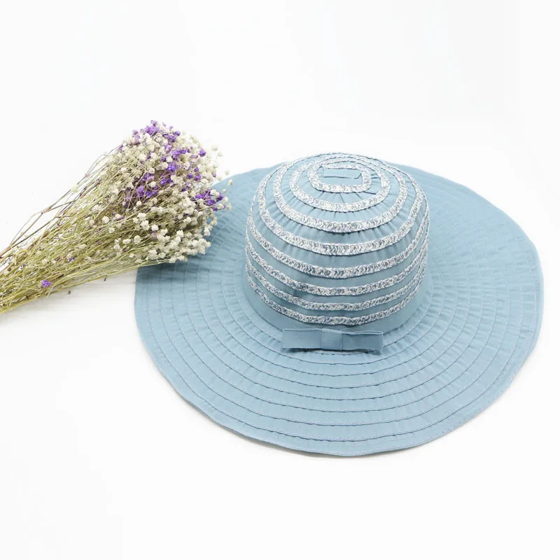 Cruoxibb Лето 2017 г. ВС шляпы для женщин лук узел твердого Hat Casquette УФ защита Beach Sun
