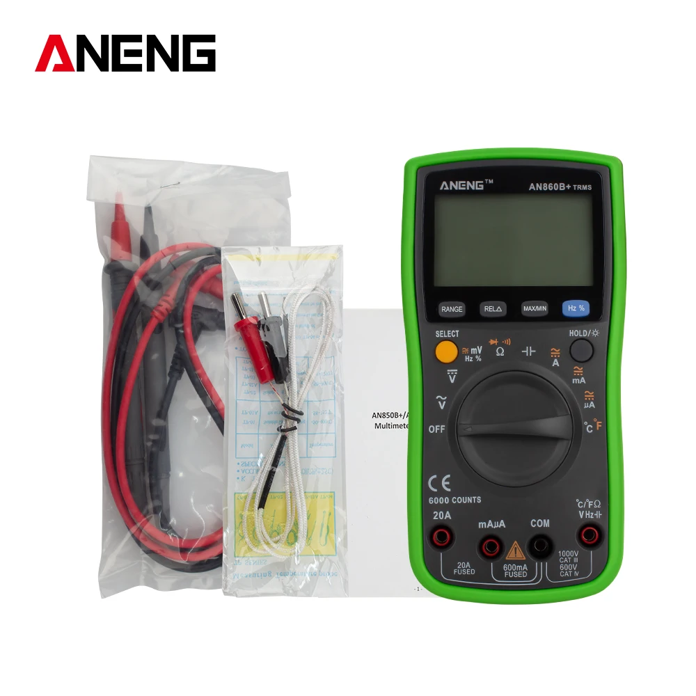 AN860B LCD 6000 отсчетов цифровой мультиметр Подсветка AC/DC Ток Напряжение