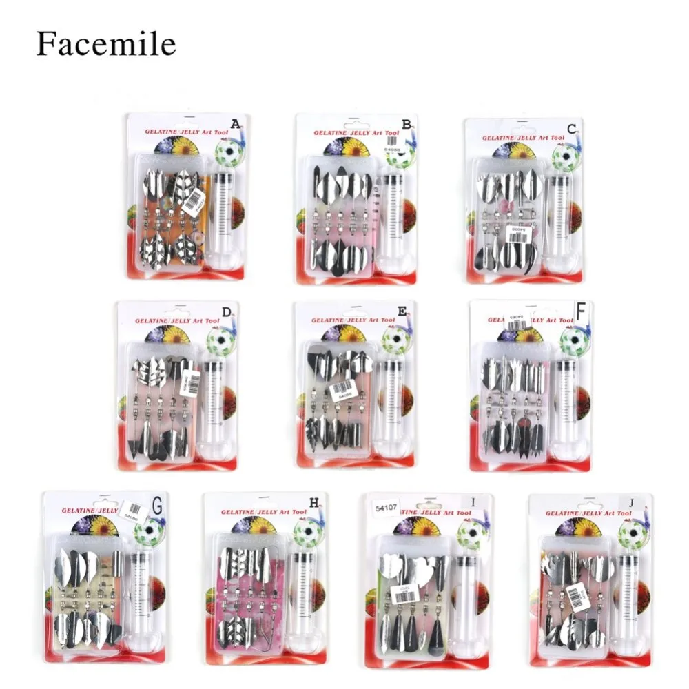 Facemile 11 шт./компл. 3D инструменты для искусства желе желатин пудинг насадка на шприц