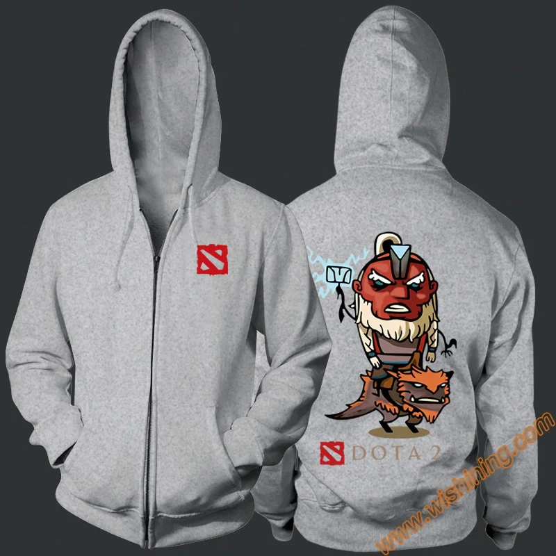 DOTA 2 Герой толстовки DOTA 2 хаос рыцарь черный 3xl большой размер Толстовка DOTA2 полная молния толстовки с капюшоном Wishining