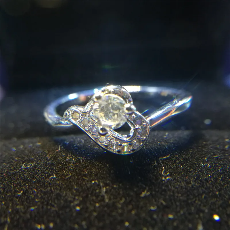 Серебряное романтическое кольцо Eleple с сердцем стильные кольца для женщин