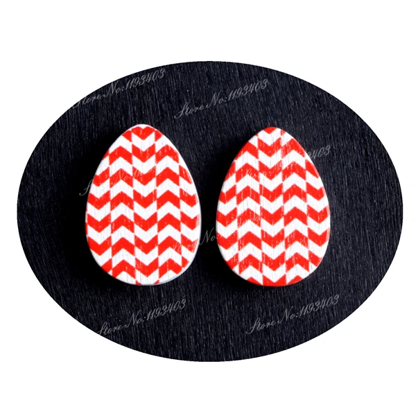 13x18mm Geometry Tear Drop Shape Painted Wood Laser Cut Cabochon to make DIY Rings Earrings Brooch Necklace pendant | Украшения и