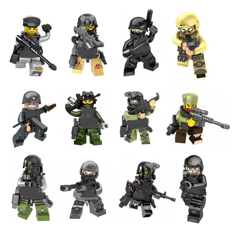 Kitoz 12 шт SWAT The Wraith Assault Armas Ghost Commando фигурки 100 + армейское оружие строительный блок