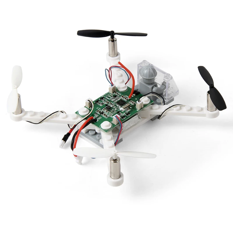 EBOYU(TM) X-101 DIY Дрон строительные блоки 2,4 ГГц пульт дистанционного управления Дрон, создайте его самостоятельно и летите, 48 штук