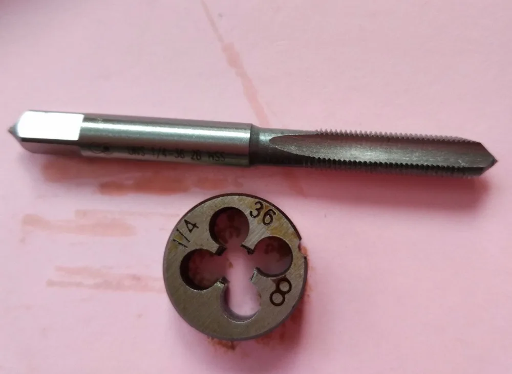 Набор из 1 HSS для правшей и касаний 1/4 &quot 20UNC 24UNS 27UNS 28UNF 32UNEF 36UNS 40UNS|tap set|hand dieright hand die |