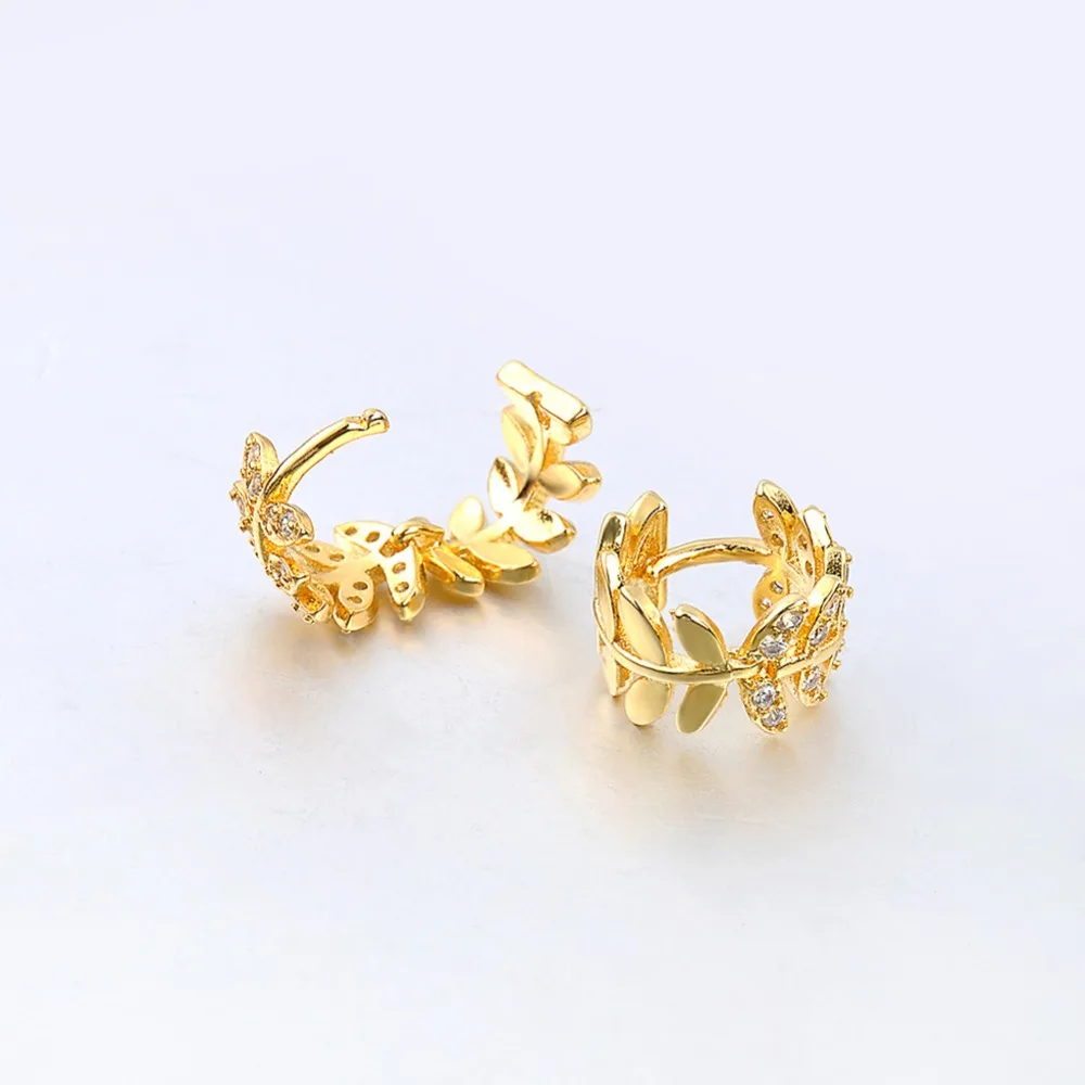 Модный Мини милый горный хрусталь Мода лист Золото Серебро подарочный набор