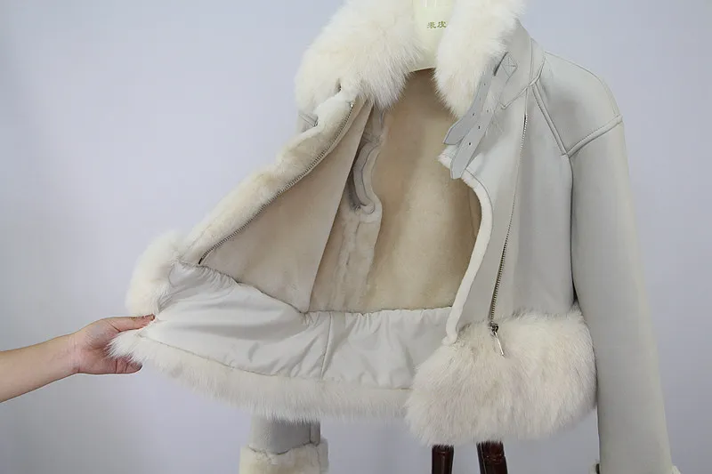Женская зимняя куртка из натурального Лисьего меха и овечьей шерсти|jackets mens|jacket