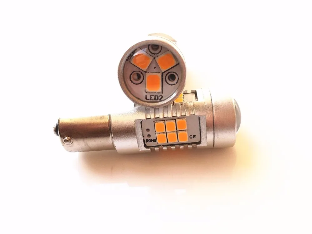 Янтарный Желтый 1156 BA15S 7506 Высокая мощность 27 SMD 21 Вт Чрезвычайно яркий