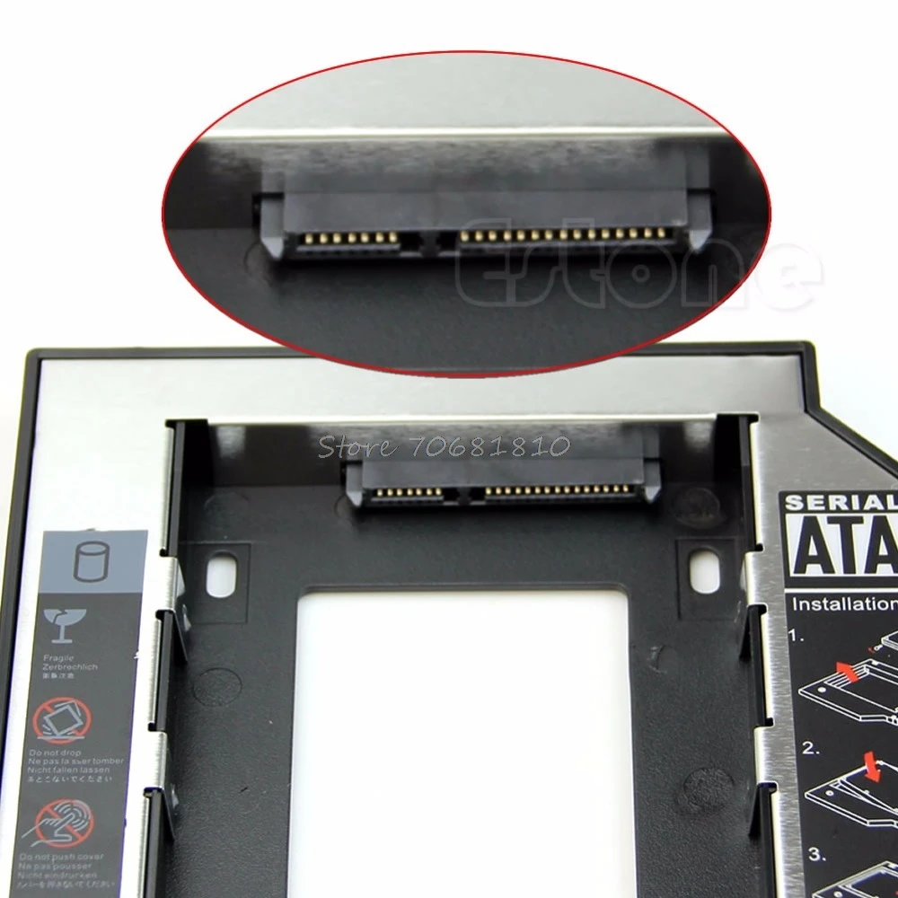 Универсальный жесткий диск 12 7 мм SATA 2nd SSD HDD Caddy для DVD CD Optical Bay Прямая
