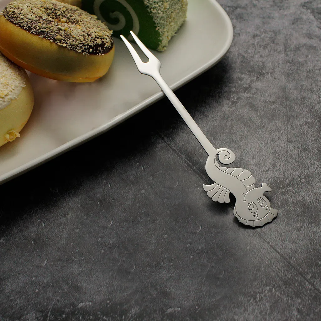 Симпатичная вилка с длинной ручкой для морского конька столовые приборы из