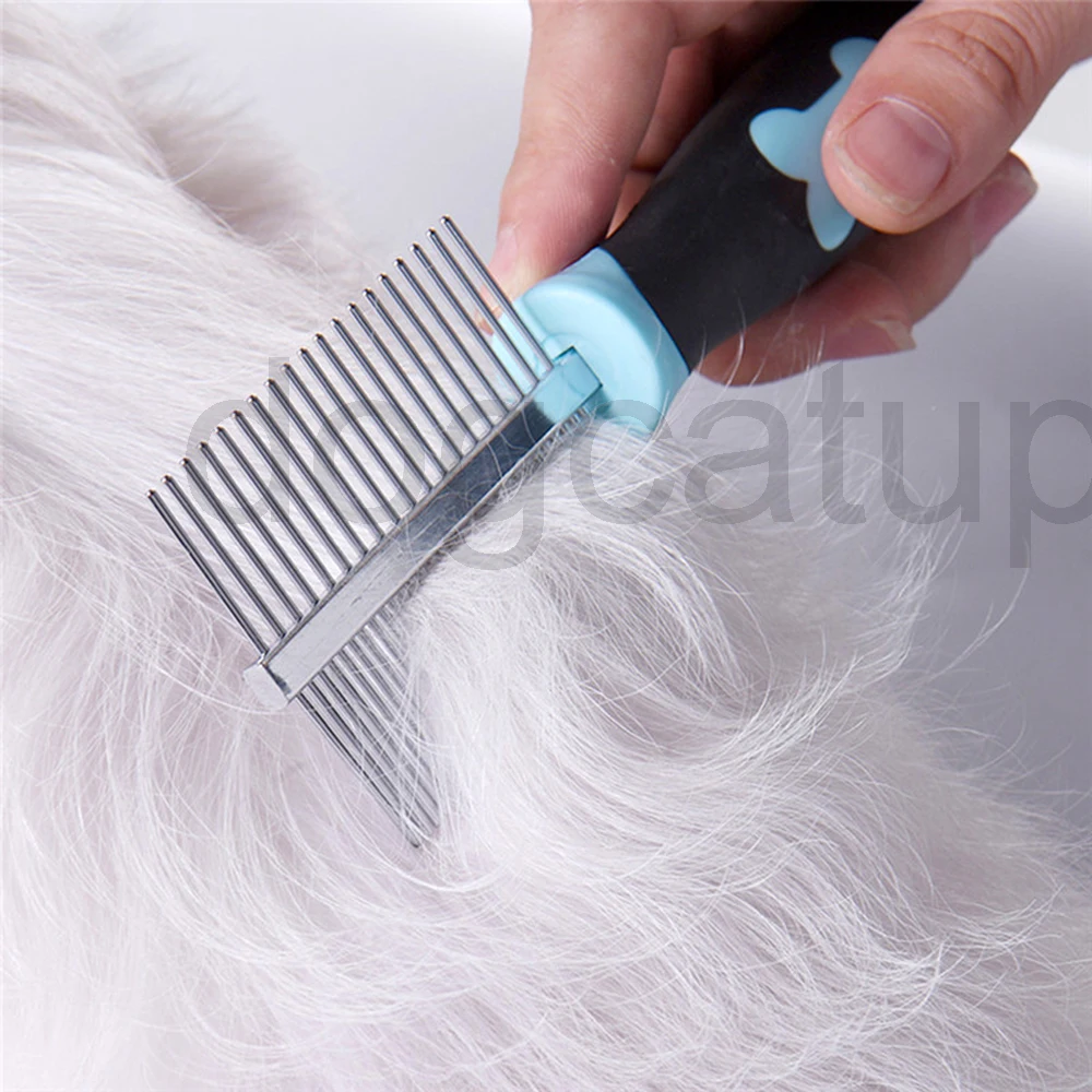 Расческа для длинных волос hatoli двухсторонняя щетка груминга собак и кошек