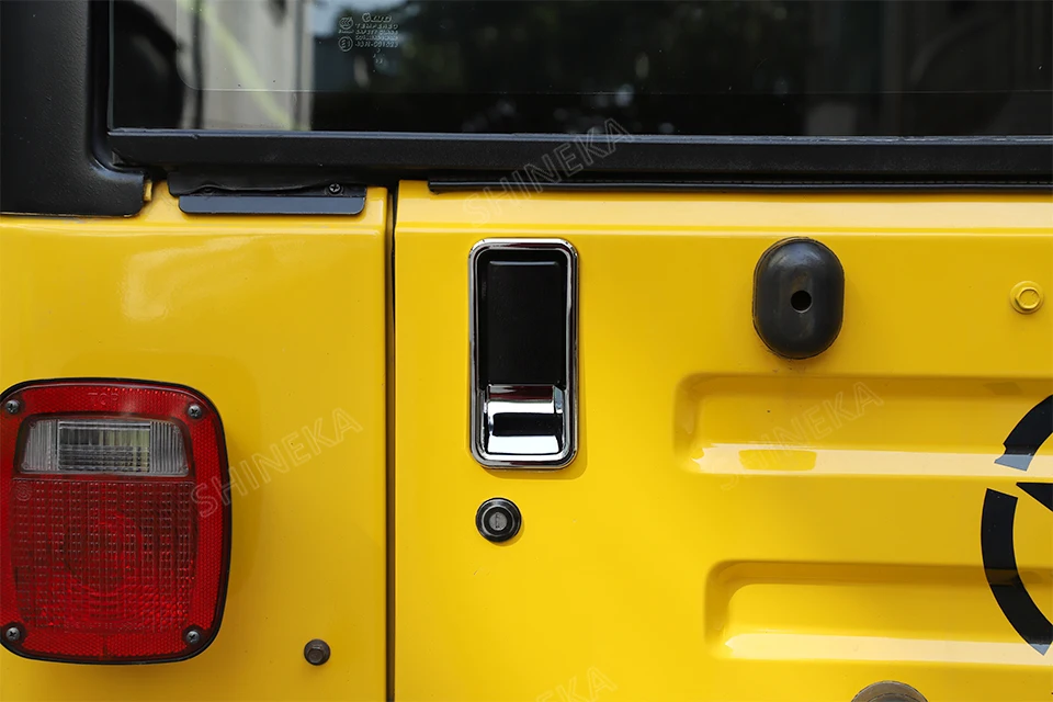 SHINEKA Автомобильная наклейка для Jeep Wrangler TJ 1997-2006 хромированная задняя дверная ручка Накладка для Jeep Wrangler TJ наклейка