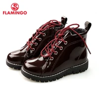 flamingo russian brand autumnwinter fashion kids boots high quality bright leather anti slip kids shoes for girl 82b mlb 0914
