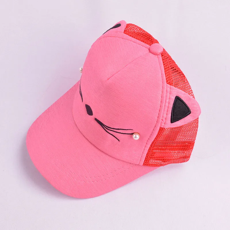 style 2 rose red Модные детские бейсболки с блестками для девочек и мальчиков, Детская кепка с ушками, милые летние детские регулируемые кепки в стиле хип-хоп - Цвет: style 2 rose red