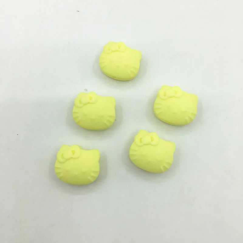 baby yellow 10 шт., силиконовые мини-бусины hello kitty, пищевого качества, силиконовые бусины-прорезыватели, милые DIY, прорезыватели для зубов, ожерелье для кормления, Детские бусины-прорезыватели - Цвет: baby yellow