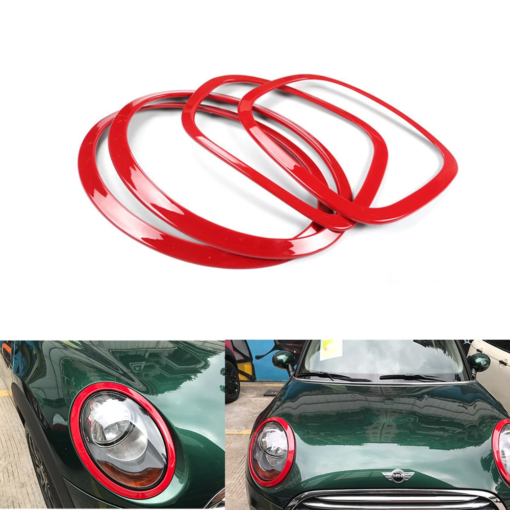 Красный Аксессуары для автомобиля, аксессуары для Mini Cooper One JCW F55 F56, автомобильные фары, задние фары, рамка, кольцо, чехлы, наклейки, корпус - Название цвета: Красный