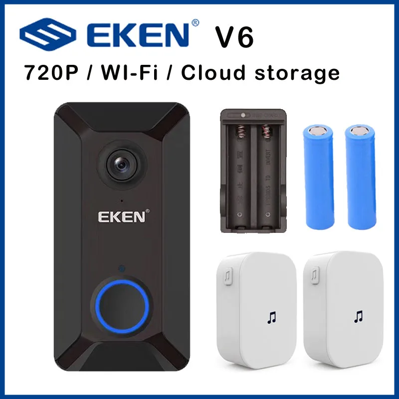 Камера дверного звонка EKEN V6 умная беспроводная камера 720P с облачным хранилищем