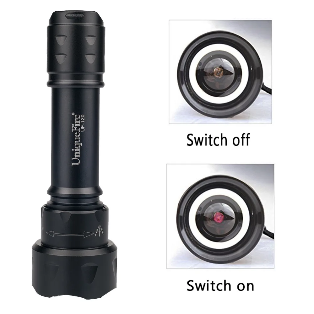 UniqueFire Mini Flashlight T20 IR 850NM 3 Modes Infrared Night Vision 38mm Lens with Scope Mount For Hunting | Лампы и освещение