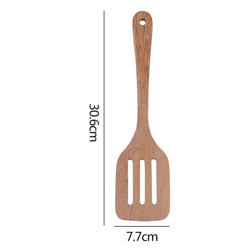 Natural Long-handled Wooden Spatulas Spade Stir-fry For Kitchen Accessories No-Stick Turner Fried Shovel Cooking Utensils | Дом и сад