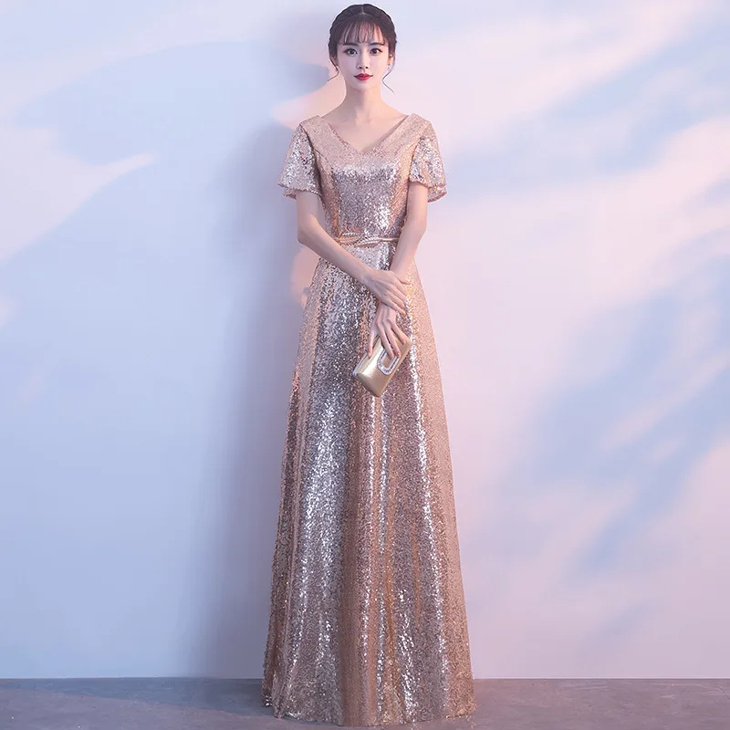 DongCMY новые длинные элегантные вечерние платья Формальные Sequinded вечерние платья длиной до пола платья для выпускного вечера