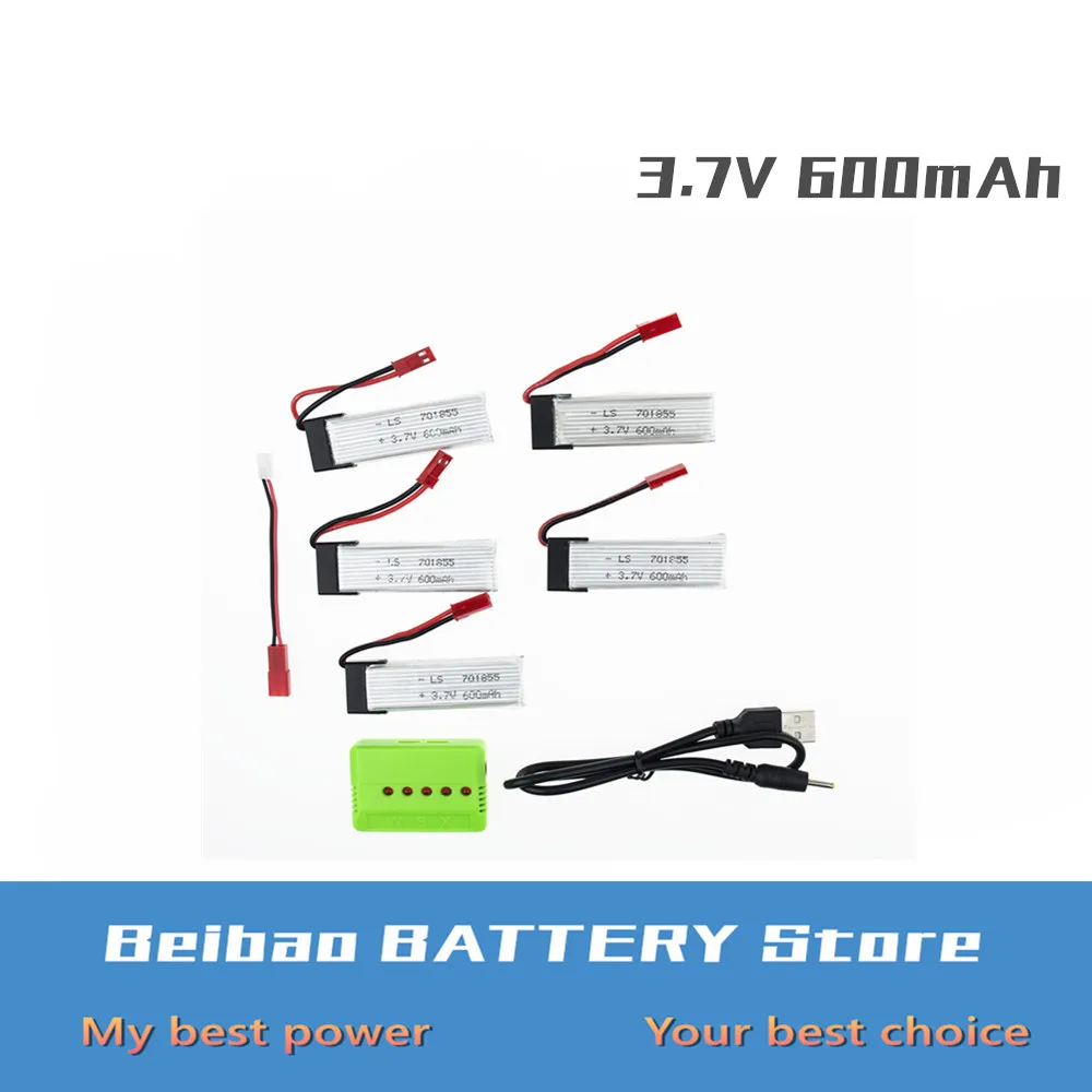 3 7 v 600mah Li po батарея 5 шт с x5 зарядным устройством для UDI rc u817 u817a u817c u818a syma s032