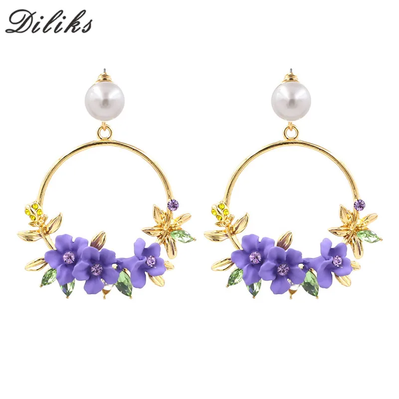 Dilks Элегантный Новый роскошный цветок жемчужный горный хрусталь ручной работы
