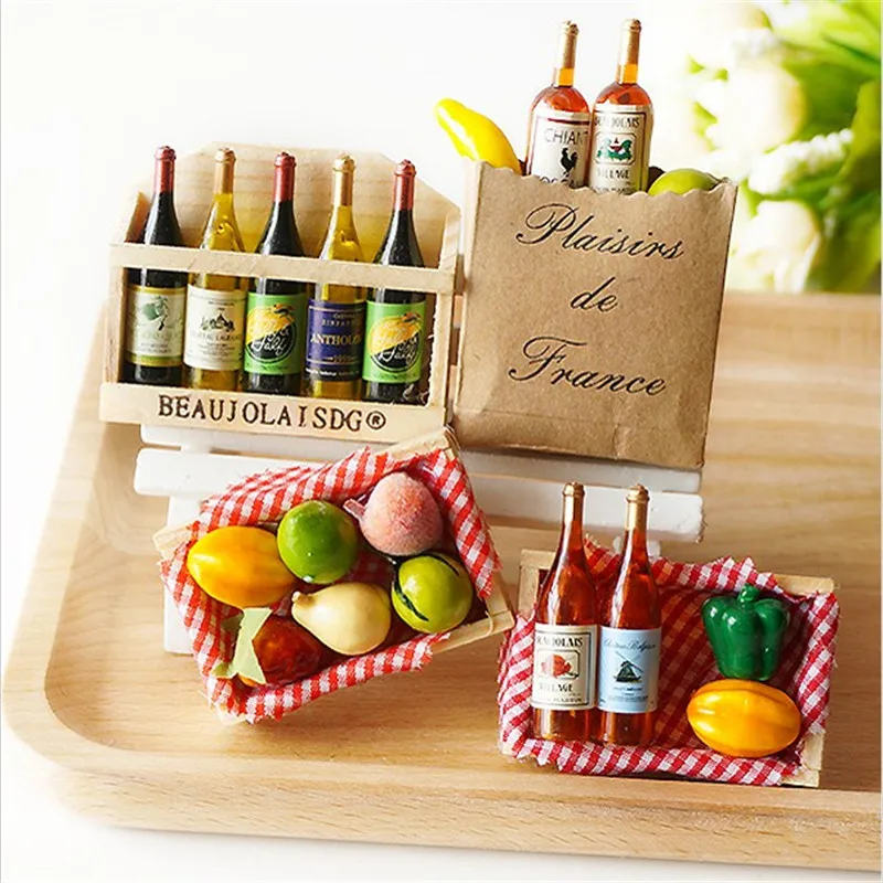 5 шт./лот креативная французская винная бутылка деревянный магнит на холодильник