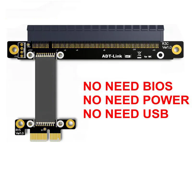 

Riser PCI-E 3.0 1x To 16x PCIe x16 x1 pci express Riser mining graphics card extension cable PCI-Express Gen3 8Gbps Low-energy