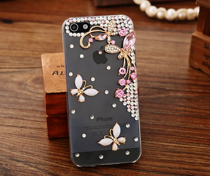 Модный Блестящий чехол со стразами и бабочкой цветочный для iPhone 12 11 Pro MAX 6 7 8 plus X Xs