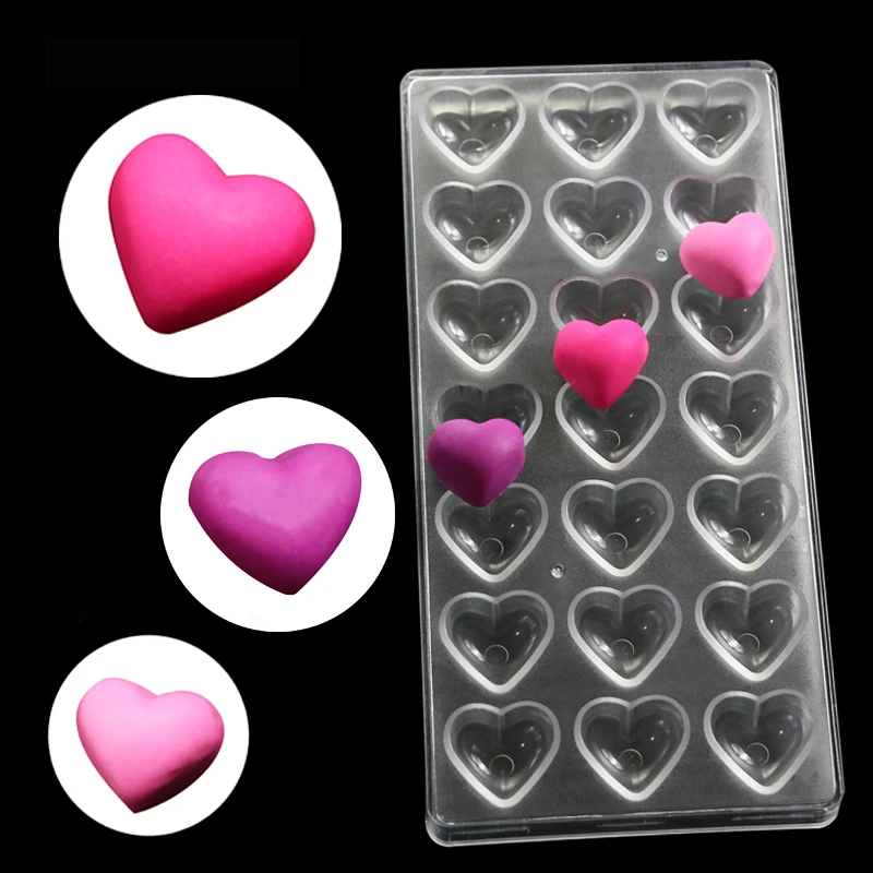 Сердца шоколадные конфеты литья поднос пудинг плесень помадка торт 21 полость