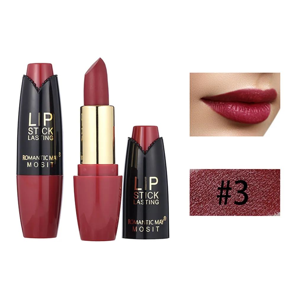 Matte Lipstick Wateproof Romantic May Lipstick Waterproof Long Lasting Matte Lip Cosmetic Beauty Make Lipstick Luxury Makeup