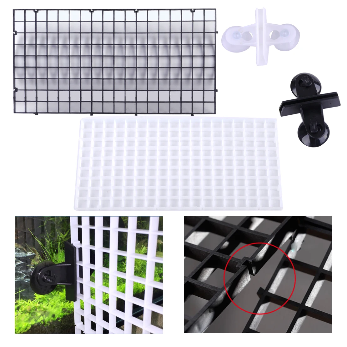 

2pcs Grid Isolate Board Divider Fish Tank Bottom Filter Tray Aquarium Crate