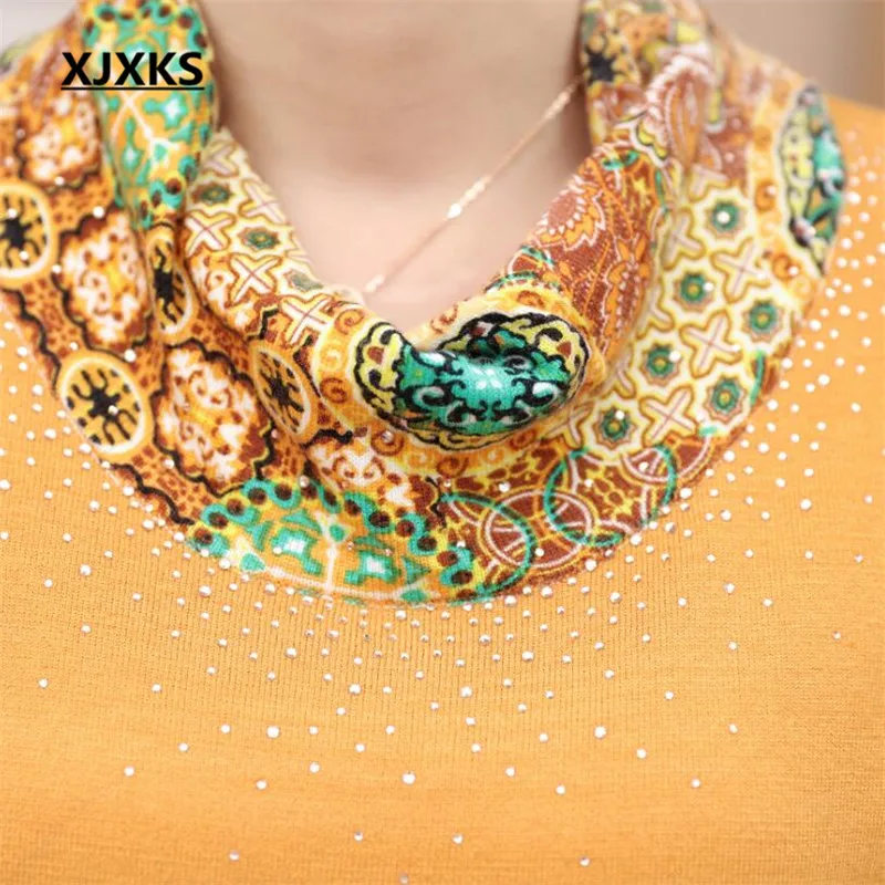 XJXKS New 2020 fashion autumn and winter warm knitted pullover long-sleeved factory-direct-clothing women Christmas sweater | Женская