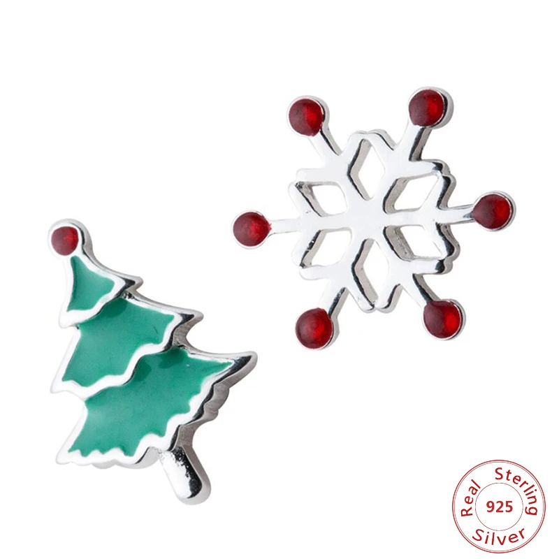 Женские асимметричные серьги гвоздики из 100% стерлингового серебра 925 пробы