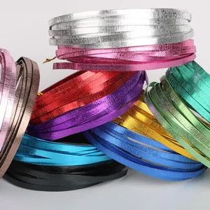 Вышитая плоская анодированная алюминиевая проволока, золотистые, серебристые, кофейные, черные, мягкие 5 мм x 1 мм, 3 м, резьба, тиснение, обертка, бусины, Ремесленная бижутерия, проволока