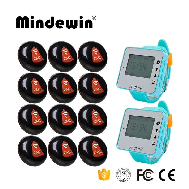 Беспроводной пейджер для ресторана система вызова официанта 1 передатчик 2