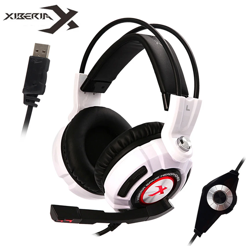 XIBERIA PC игровая гарнитура Virtual 7,1 объемный звук стерео Бас игровая гарнитура с микрофоном/светодиодный свет для компьютера геймера