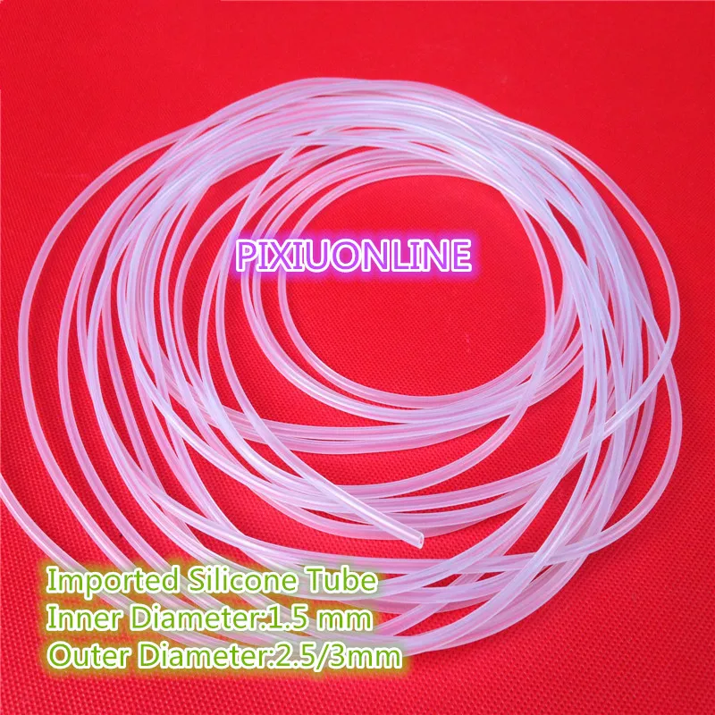 

1PCS/LOT YT826B ID 1.5 mm* OD 2.5/3 mm Imported Silicone Tube Food Grade Capillary Transparent Hose Plumbing Hoses 1Meter