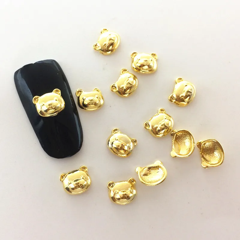 100 шт./пакет Японский Корейский 3D сплав для дизайна ногтей Kawaii Bear DIY металлический ногтей Шарм Дизайн ногтей Инструменты для укладки
