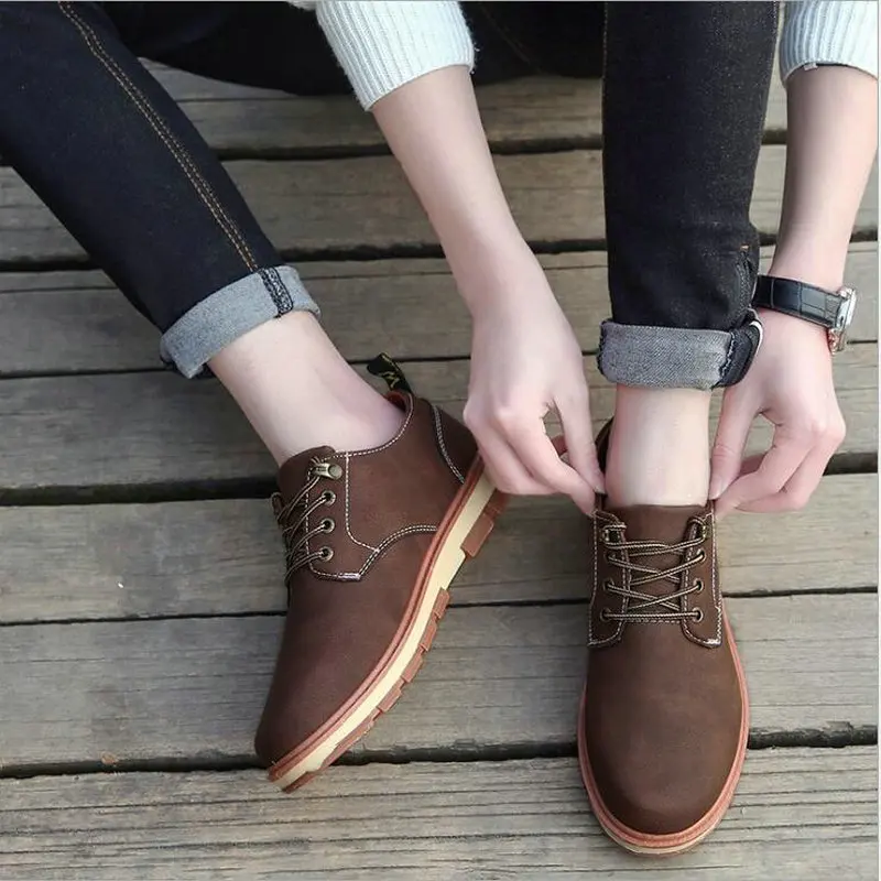 New fashion spring/autumn leather sneakers Retro shoes mens oxfords thick sole casual flats LF-80 | Обувь