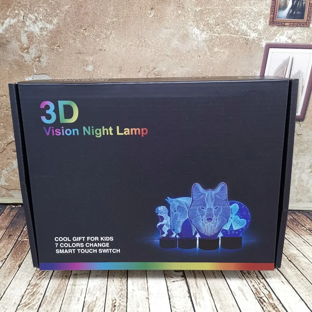 Прямая мультфильм Губка Боб квадраты 3D ночник лампа градиент 7 цветов светодиодный свет USB детский ночник домашний декор подарки