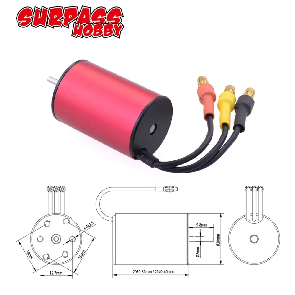 Водонепроницаемый бесколлекторный двигатель 2040 2 3 мм 2280кв 3200кв 3900кв 4480кв для Traxxas