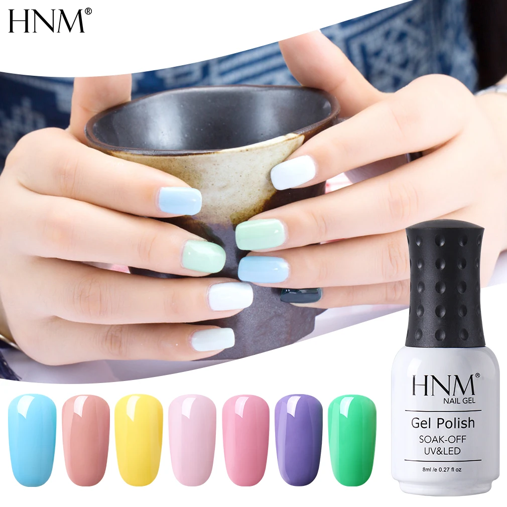 

HNM 3 In 1 Gel Nail Varnish Glitter One Step Nail Art Gel Polish Hybrid UV Gel Lacquer Soak Off LED Lamp No Need Base Top Coat